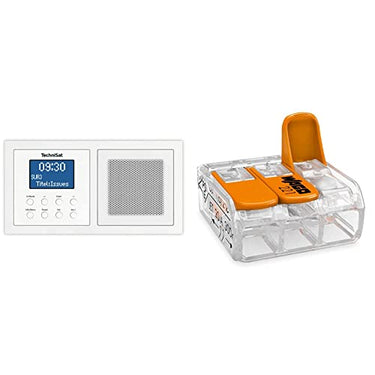 TechniSat DIGITRADIO UP 1 - DAB+ Unterputzradio zur Anbringung in jeder Doppel Unterputzdose, weiß & WAGO Klemme, 3-Leiter, 4 mm², Verbindungsklemmen mit Hebel, 221-413 (50 Stück) im Sale